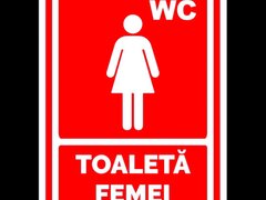 Indicator rosu toaleta pentru femei